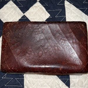 Avatar by Abas Cache Alligator leather brown clutch wallet